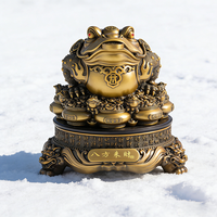 Figurine de crapaud doré porte-bonheur, ornement Feng Shui attirant la richesse, décoration traditionnelle chinoise pour la maison et le bureau
