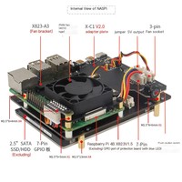 Raspberry Pi Generasi ke-4 Tipe B 4B NAS Server Penyimpanan Jaringan Kotak Cangkang Papan Ekspansi Hard Disk SATA 2.5-inci