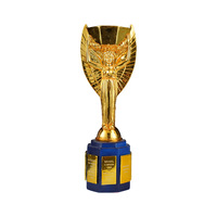 Réplica de Trofeo de Fútbol Personalizado en Oro, Copa de Premio al Campeón, Aleación de Zinc con Base Azul, Premio Deportivo para el Ganador del Torneo