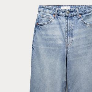 Pantalones Vaqueros de Mezclilla para Mujer, 100% Algodón, Personalizados, Corte Recto, Talla Grande, Pierna Ancha, Pantalones de Mezclilla para Adultos, Gran Venta - Product Image 5