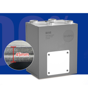 Système de ventilation silencieux <span class=keywords><strong>à</strong></span> <span class=keywords><strong>double</strong></span> <span class=keywords><strong>flux</strong></span> E-VIPO ERV, unité de récupération de chaleur, boîtier EPP, montage mural, récupérateur MVHR HRV, systèmes HVAC - Product Image 5