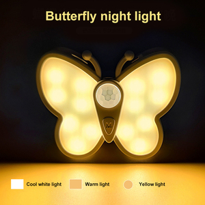 โคมไฟ LED อัจฉริยะสำหรับกลางคืน, มีไฟ LED ตรวจจับได้เมื่อมีการดูดพลังแม่เหล็กสร้างบรรยากาศให้แมวโคมไฟกลางคืนรูปผีเสื้อในร่ม - Product Image 3