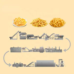 Chips De Batata Totalmente Automáticos Fazendo Máquina Batatas fritas frescas congeladas Linha De Produção De Batatas Fritas