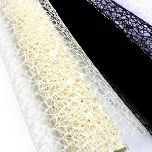 Vente en gros usine Filet jacquard ajouré pour emballage de fleurs, type toile d'araignée, Fournitures, Modèle D025, enroulé en rouleau - Product Image 2