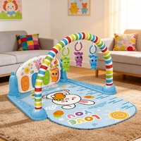Tapis de jeu pour bébé Bohan avec piano à commande au pied, lumières, musique, projection de ciel étoilé et cadre de fitness multifonctionnel