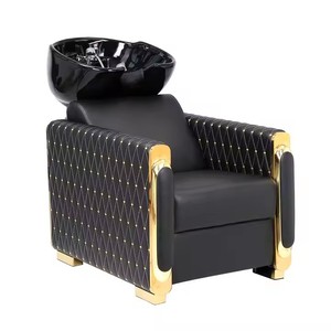 Professional Salon Beauty Customizable Color Modern Aluminum Metal Wood Frame Salon Equipment Shampoo Chair <b>Footrest</b> Ceramic - Product Image 2