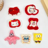 Broche créative en peluche de dessin animé, Poupée en peluche Apple Kt Cat Patrick Star Bob l'éponge, Accessoires vestimentaires unisexes en coton PP