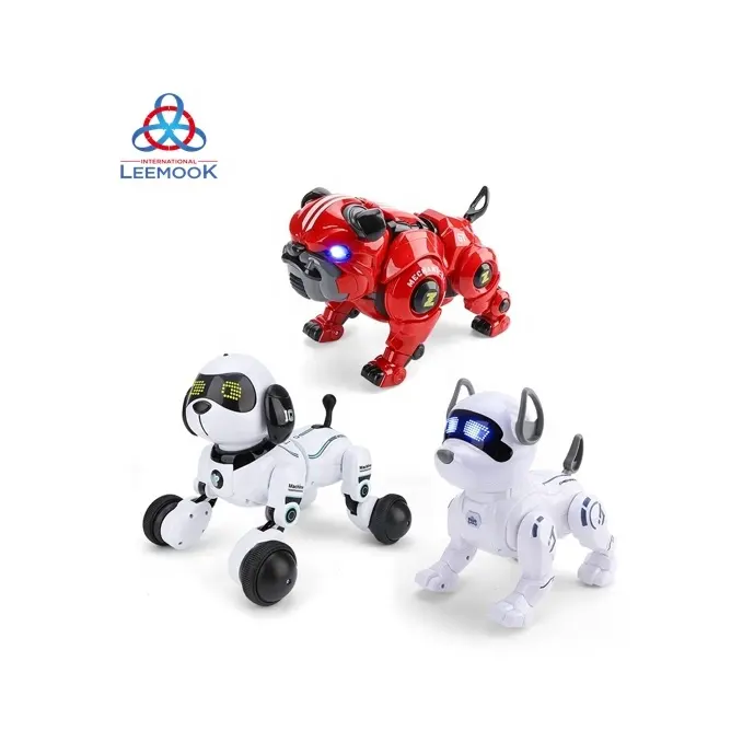 Robot rc anjing pengendali jarak jauh, mainan multi-fungsi pintar RC Robot anjing hewan elektronik untuk anak-anak