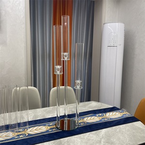 Porte-bougie de mariage en cristal, élégance définie, décoration de table élégante pour réception de mariage, fête prénuptiale - Product Image 3