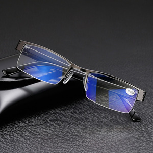 Lunettes de lecture anti-lumière bleue, monture en métal, verres en résine pour hommes, haute définition, protection anti-UV - Product Image 4