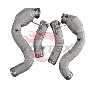 Collecteur d'échappement catalyseur haute performance Vortex 304 pour Mercedes-Benz GLC63S X253 4.0T V8 2017-2022 avec bouclier thermique, sans voyant d'avertissement moteur - Product Image 2