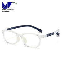 Lunettes optiques rectangulaires personnalisées OEM TPEE&TR90 anti-lumière bleue pour enfants et adolescents, taille 46-16-125, 10+ ans d'expérience