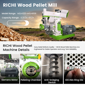 RICHI 每小时500公斤木颗粒机 - 西门子电机 6毫米小型木颗粒机，用于制作木颗粒 - Product Image 3