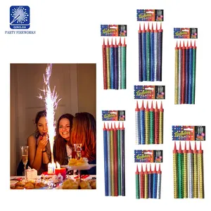 Pabrik 10 15 20Cm Sparkler Kue Ulang Tahun Lilin Kembang Api Genggam Air Mancur Es Berkilau untuk Botol Sampanye Pesta Klub Malam