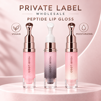 Huile à lèvres en gros au peptide, nourrissante, scintillante, longue tenue, brillant à lèvres en gros