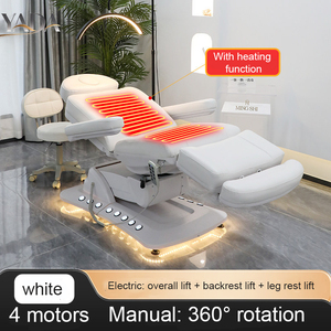 Table de massage électrique hydraulique pour esthéticienne, <span class=keywords><strong>lit</strong></span> de beauté pour salon, avec repose-jambes rétractable pivotant à 360 degrés, idéal pour soins du visage et extensions de cils - Product Image 2