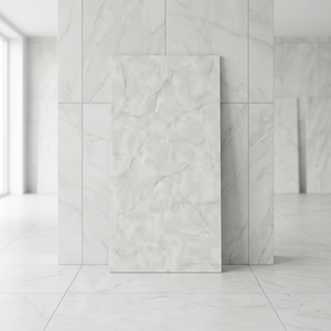 Azulejos de Porcelana con Aspecto de Mármol Gris Rio Brillante de 60x120cm, Piso Cerámico de Diseño para Interiores de Lujo - Product Image 4