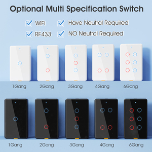 Tuya Nhà Thông Minh Wifi Rf433 Chúng Tôi Chuyển Đổi Ánh Sáng 6 Gang Thời Gian <span class=keywords><strong>Alexa</strong></span> Google Nhà Bằng Giọng Nói Ứng Dụng Điều Khiển 10A Max Tường Chuyển Đổi Không Có Trung Tính Anh - Product Image 6