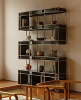 Mueble de Salón de Diseño Moderno, Aparador Metálico Modular Personalizado, Mueble de Almacenamiento para Salón