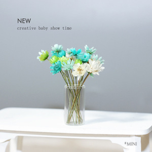 Accesorio en Miniatura para Casa de Muñecas, Ramo de Flores Secas, Flor Estrella Brasileña Fresca en una Botella de Vidrio K515 - Product Image 1