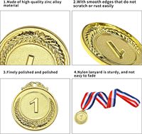 GOLDGE 18-Piece 2-Inch Medali Penghargaan Emas/Perak/Perunggu dengan Pita Leher |   Peringkat 1-3 untuk Pesta Olahraga Spelling Bees (Buatan Cina)
