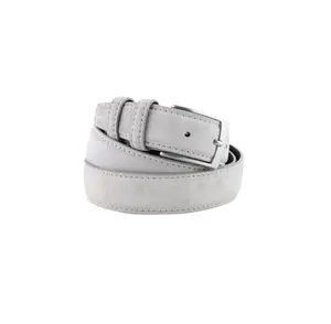 Excelente Qualidade Coleção Completa De Italiano Handmade Custom Leather White Suede Wide Men Belt