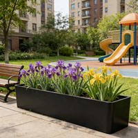 Ventes en gros de jardinières rectangulaires en acier galvanisé durables et de grande taille, jardinières en métal pour jardins extérieurs, hôtels - Personnalisables