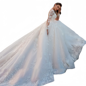 פלוס גודל boho שמלת חתונה | שמלת כלה קל משקל עם גמדים .. runawa נסיכה boho שיק חוף חתונה - Product Image 4