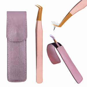Nouvelles pinces à cils en acier inoxydable de couleur, pinces pour extensions de cils, outil de maquillage multifonction à pointe fine - Product Image 1