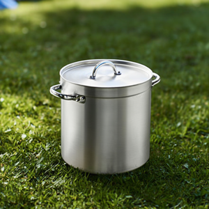 Pentola dritta in alluminio con coperchio da 8 litri per zuppe e brodo - Product Image 3