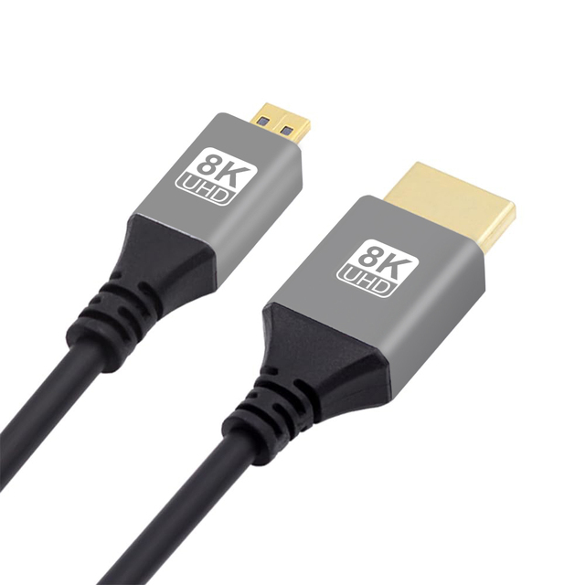 High-Speed Ultra Version 2.1 8K Metal Shell Micro hdmi to hdmi Cable HD HDMI Connection Camera Adapter Cable