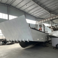 Meilleur Prix Soudage Complet 15m Petits Bateaux De Pêche En Aluminium Cabine Console Landing Craft River Barge à Vendre