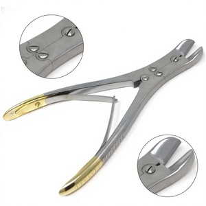 เครื่องตัดลวด TC Pin & Wire Cutter สำหรับศัลยกรรมกระดูก ด้ามจับสีทอง แบบสองทาง ผลิตจากสแตนเลส พร้อมใบรับรอง OEM และ CE - Product Image 1