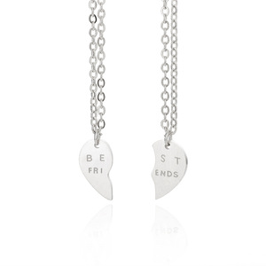 Sin deslustre 2 unids/set collar con colgante de corazón de acero inoxidable chapado en oro <span class=keywords><strong>mejor</strong></span> amigo amistad BFF <span class=keywords><strong>regalo</strong></span> de joyería de moda - Product Image 5
