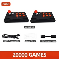 Console d'arcade rétro FORYOBUD X6, manettes sans fil, 20000 jeux intégrés, mémoire 64 Go, extension TF jusqu'à 64 Go, branchement TV, prêt à jouer