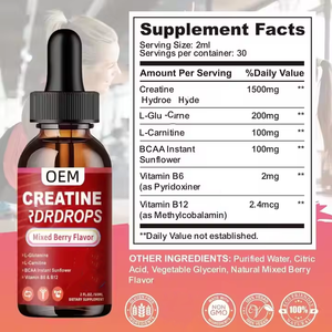 נוזל קריאטין טיפות קריאטין עם קרניטין, l-גלוטמין, בקאה, ויטמין b12 & טיפות - Product Image 4