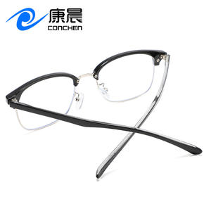 Lunettes de vue Conchen Cat Eye demi-cerclées anti-lumière bleue, verres plats, unisexe, forme ovale 8237 - Product Image 1