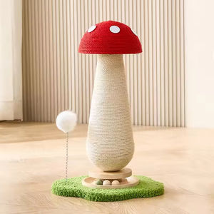 Vente en gros fabricant : Griffoir pour chat en bois massif et sisal, design carotte et champignon, avec plateau tournant, sûr, tailles personnalisées - Product Image 1