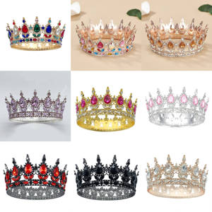 Couronne ronde baroque dorée <span class=keywords><strong>pour</strong></span> gâteau, diadème en strass, <span class=keywords><strong>pour</strong></span> fêtes de Noël, inclut des fournitures de décoration et des accessoires <span class=keywords><strong>pour</strong></span> bouquets - Product Image 6