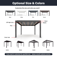 Pergola murale en aluminium avec volets électriques réglables et pare-soleil imperméable, pour espaces de vie extérieurs