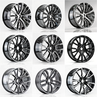 Rines de Aleación de Aluminio Forjado de 18 y 19 Pulgadas, ET39, 5x112, Negros, Multirradio, con Borde Negro Mecanizado, para Vehículos de Pasajeros BMW