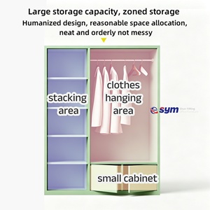 1.2mm Thickness Steel <strong>Wardrobe</strong> with Reinforced Frame, Sturdy Metal Clothes Storage Cabinet for Mining <strong>Camp</strong> Housing - Product Image 3