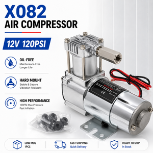 ขั้นต่ำสั่งซื้อน้อยเพียง 1 ชิ้น จัดส่งเร็ว 12V 120PSI คอมเพรสเซอร์ลมแบบแข็งแรง ไม่ใช้น้ำมัน สำหรับการแพทย์ มีสินค้าในสต็อก พร้อมส่ง RTS ระบบกันสะเทือนด้วยลม X082 - Product Image 1