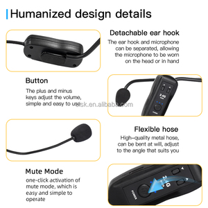 Clavax CLUM-WX26 2.4 Ghz Có Thể Sạc Lại Tai Nghe Không Dây <span class=keywords><strong>Microphone</strong></span> Với 3.5Mm Jack Tuổi thọ Pin Dài 30Meter Phạm Vi Cho Hướng Dẫn Du Lịch - Product Image 4