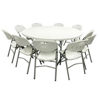Patio extérieur pour terrasse sans bras de stade avec roue, bon marché, pliable, maison, fête et Tables, chaises de Table en plastique dur