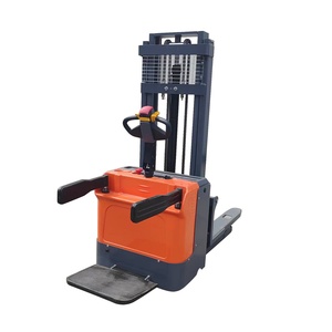 Gerbeur électrique à palettes, longueur de fourche 1500 mm, mât à deux étages, pneus pleins, propulsion arrière, utilisation debout, usage intérieur - Product Image 5