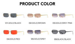 2025 kim loại cá tính cắt cạnh thời trang không có vành Eyewear unisex biểu tượng tùy chỉnh Kính uv400 thiết kế sang trọng Kính mát - Product Image 4