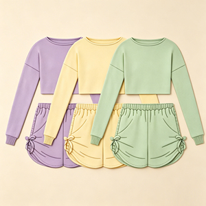 Vente en gros OEM Ensemble décontracté pour filles en polyester et coton |   Tenue de tous les jours pour les activités quotidiennes, tenue préférée des parents en polycoton - Product Image 3