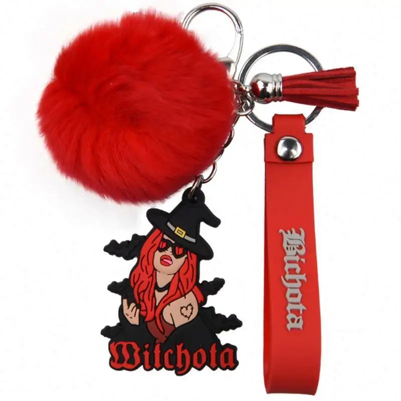 New Arrived Acrylic Material pom pom Card Puller Custom Logo Grabber Keychains Long Nails Touchless Tool self defense keychain