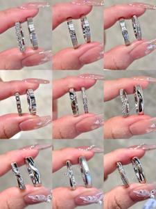 Bague d'éternité torsadée ouverte en or blanc plaqué or 14 carats PAVOI pour femmes - Product Image 5